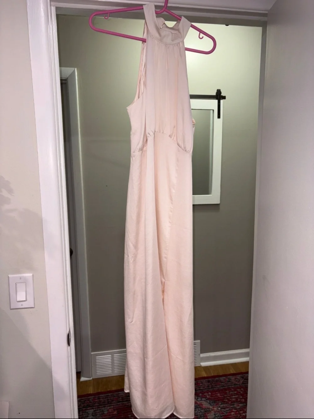 Express ivory(cream) High-Neck Midi Dress - Picture 1 of 5